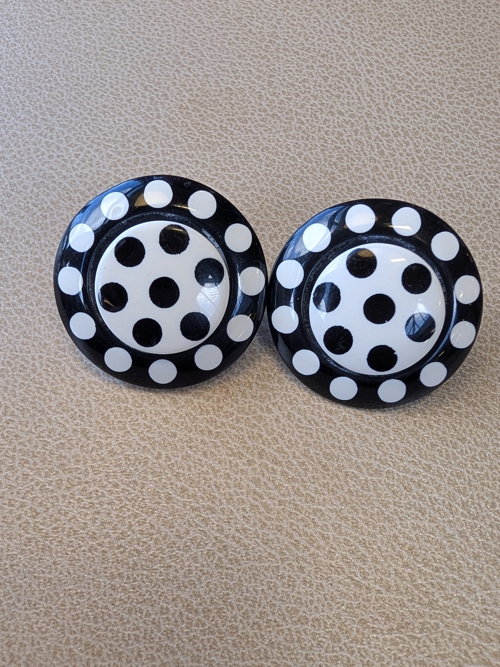 Black and White Polka Dot Earrings